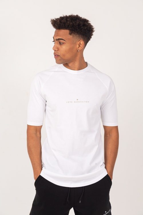 Ανδρικό μπλουζάκι με κοντό μανίκι σε λευκό χρώμα με χρυσή στάμπα TS209G