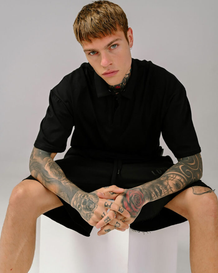 Oversized Polo T-Shirt TPO000 Black