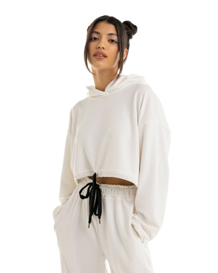 Velvet Crop Φούτερ Off-White