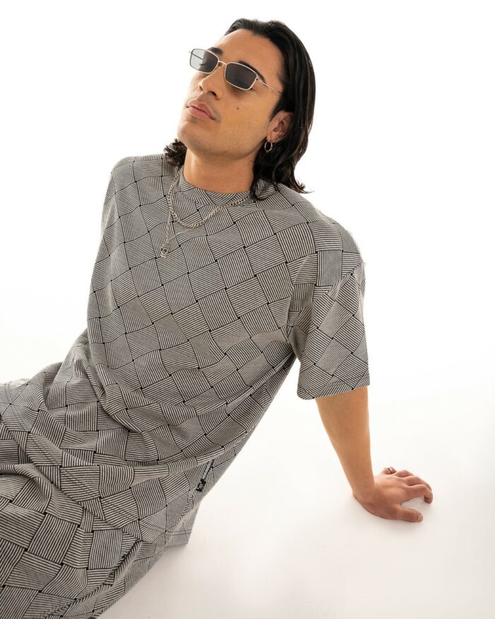 Oversized T-Shirt Ζακάρ Grey