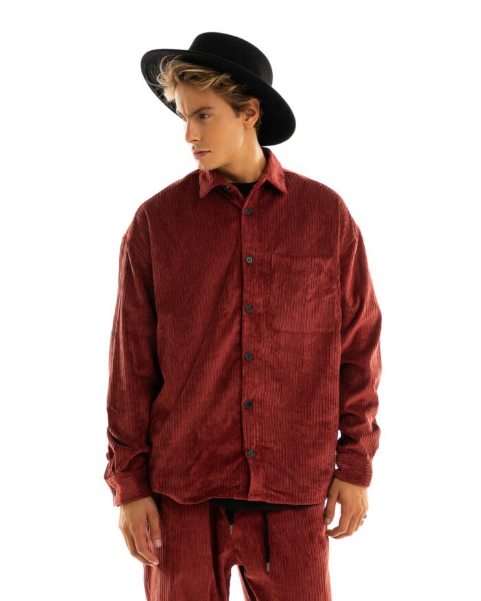 Oversized Shirt Κοτλέ Red