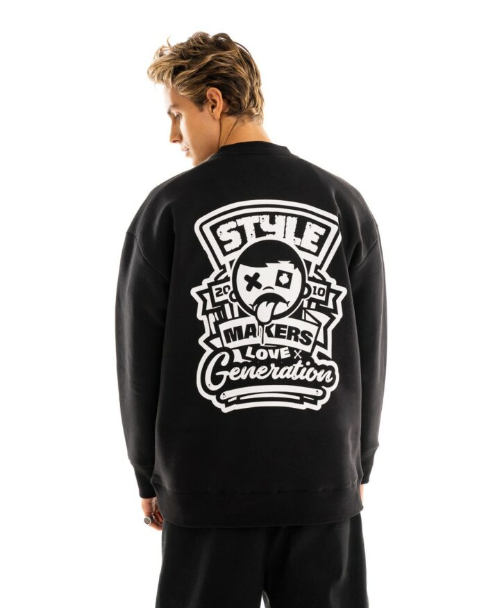 Oversized Sweatshirt OS345 Black