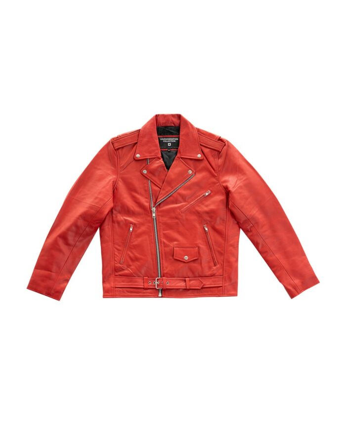 Real Leather Jacket Red