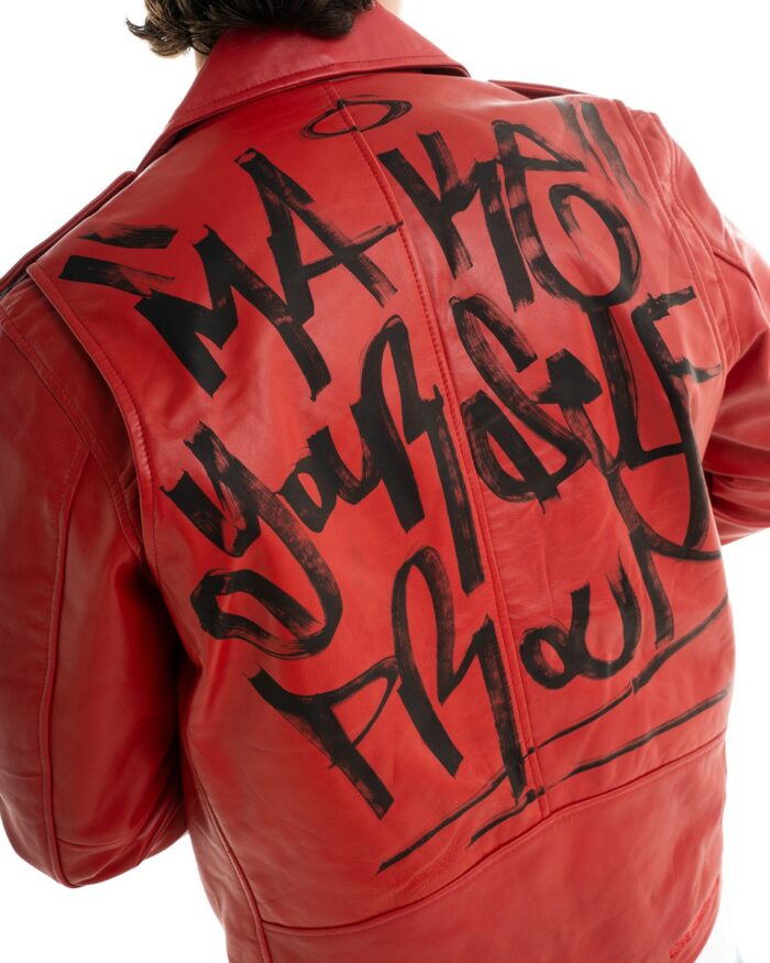 Real Leather Jacket Red "Make Yourself Proud"