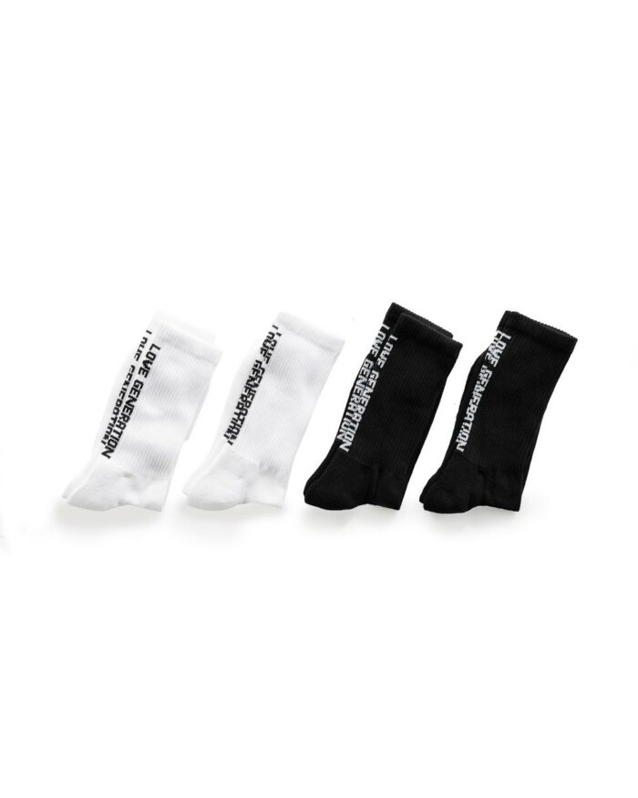 Socks Line Black & White 4 Pack