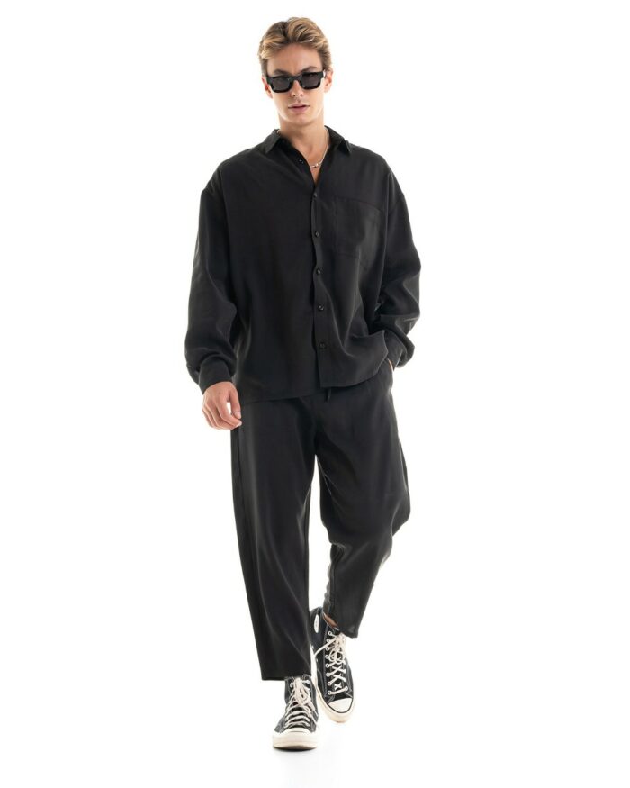 Oversized Shirt Cupro Black