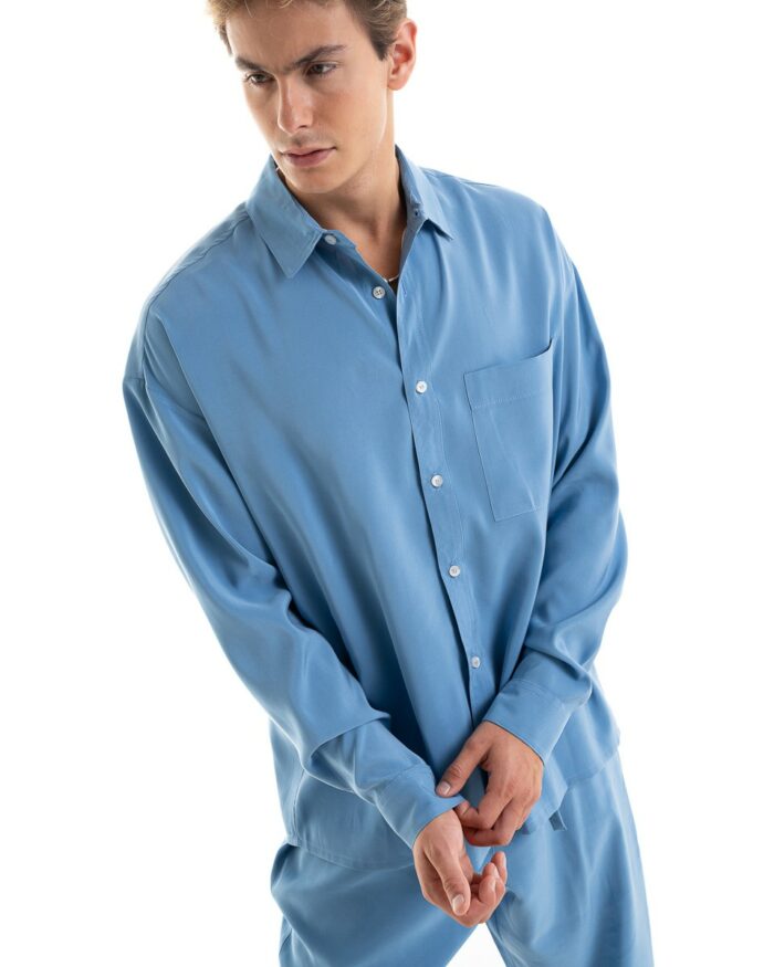 Oversized Shirt Cupro Ciel