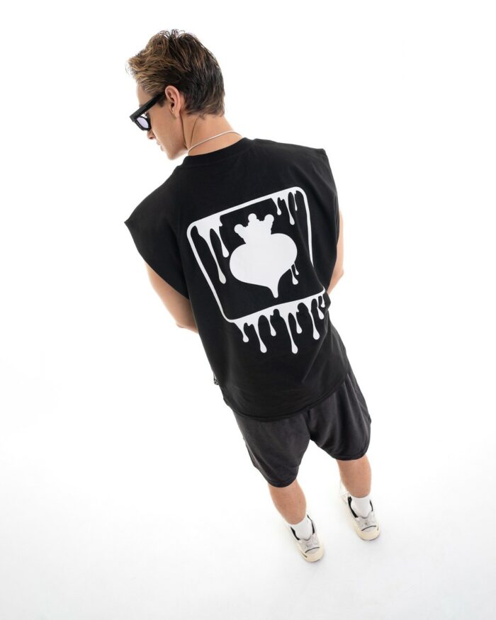 Oversized Vest V377 Black