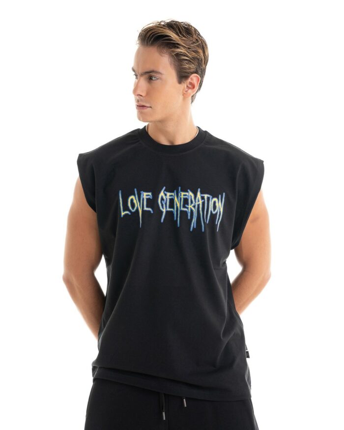 Oversized Vest V382 Black