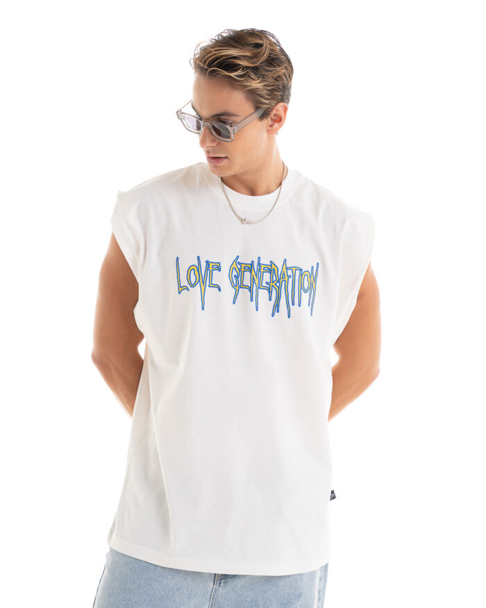 Oversized Vest V382 Off-White