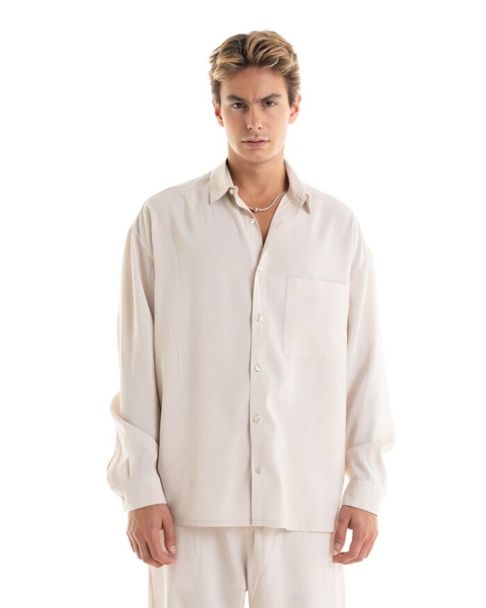 Oversized Shirt Cupro Beige