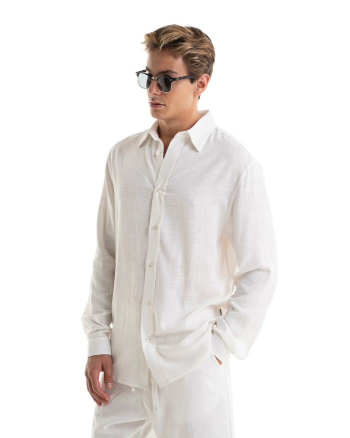 Πουκάμισο Λινό Off-White