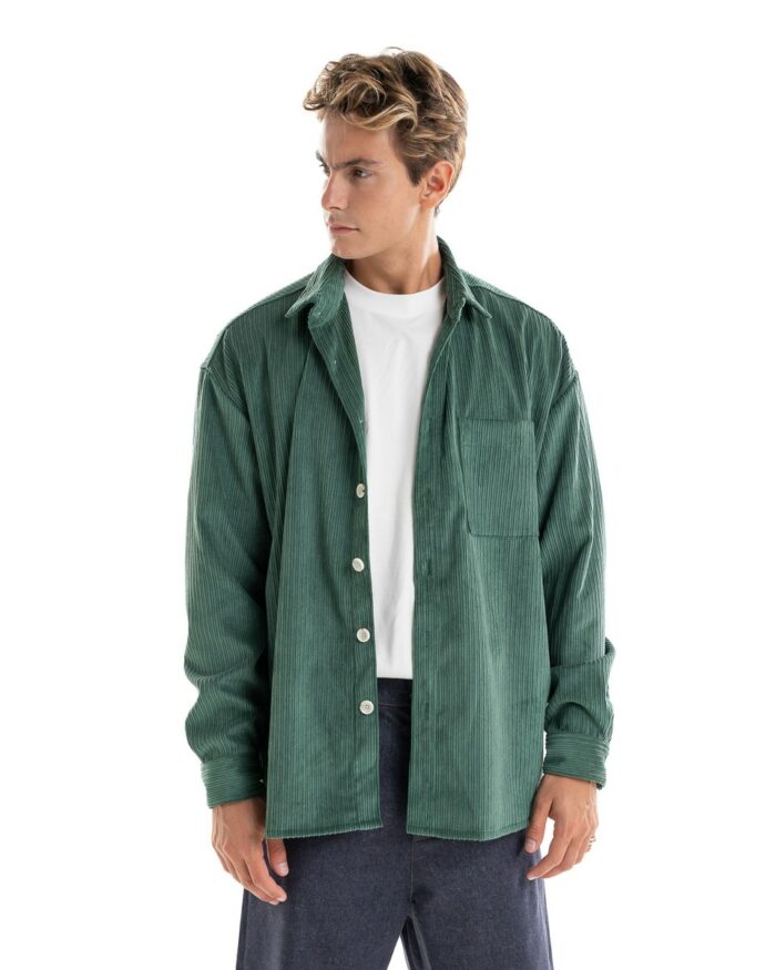 Oversized Shirt Κοτλέ Green