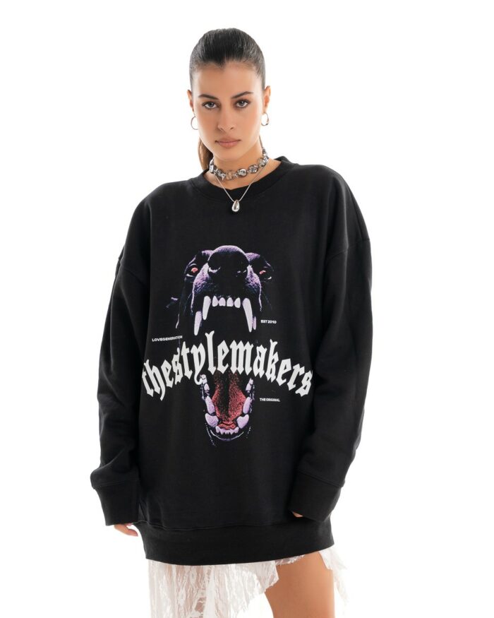 Boyfriend Sweatshirt OS408 Black