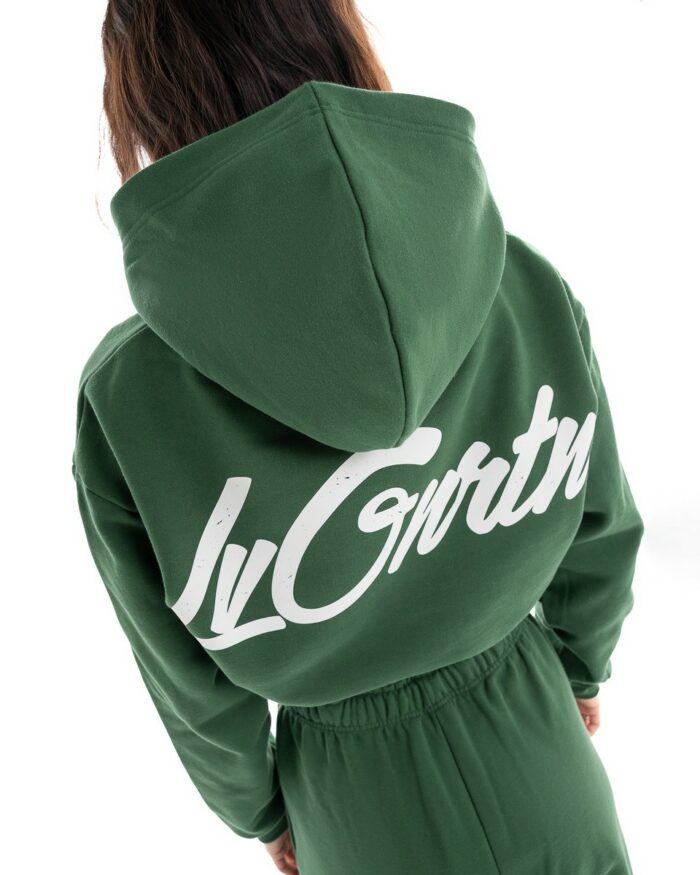 Hoodie Crop Green 402