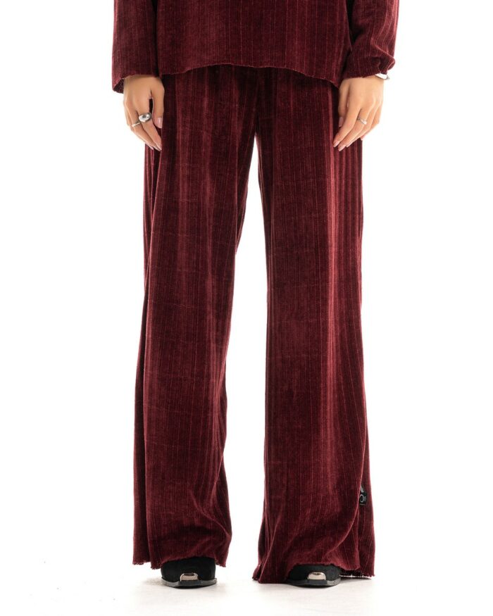 Knitted Velvet Καμπάνα Burgundy