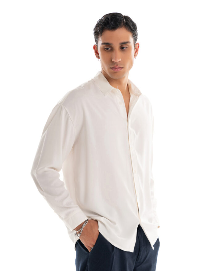 Oversized Shirt Viscose Off-White