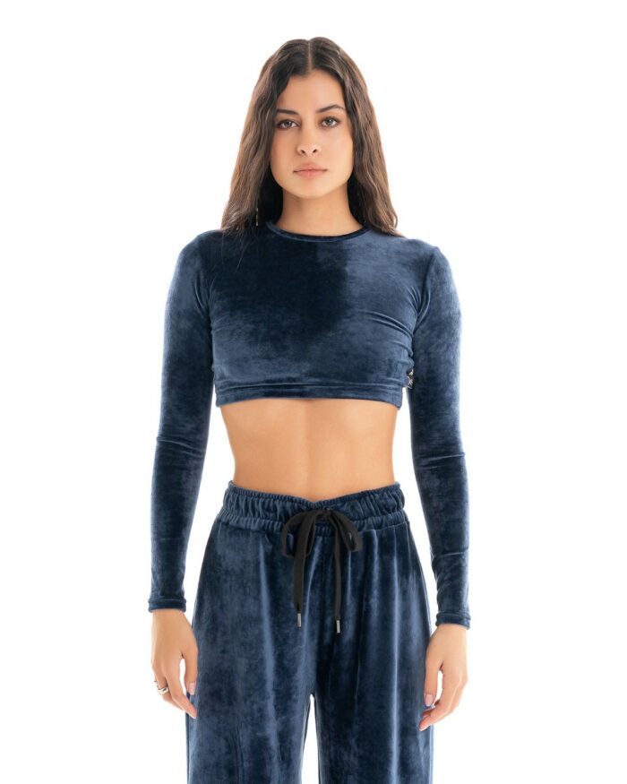 Velvet Crop Navy