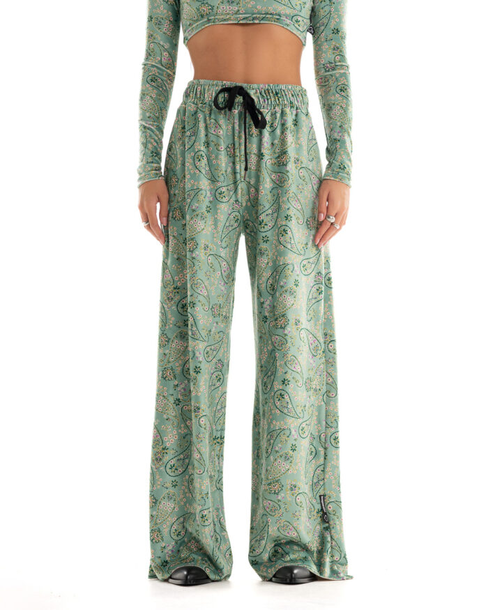 Velvet Καμπάνα Φόρμα Carpet Green