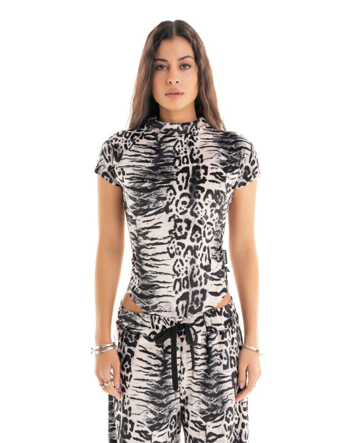 Κορμάκι Velvet Leopard White