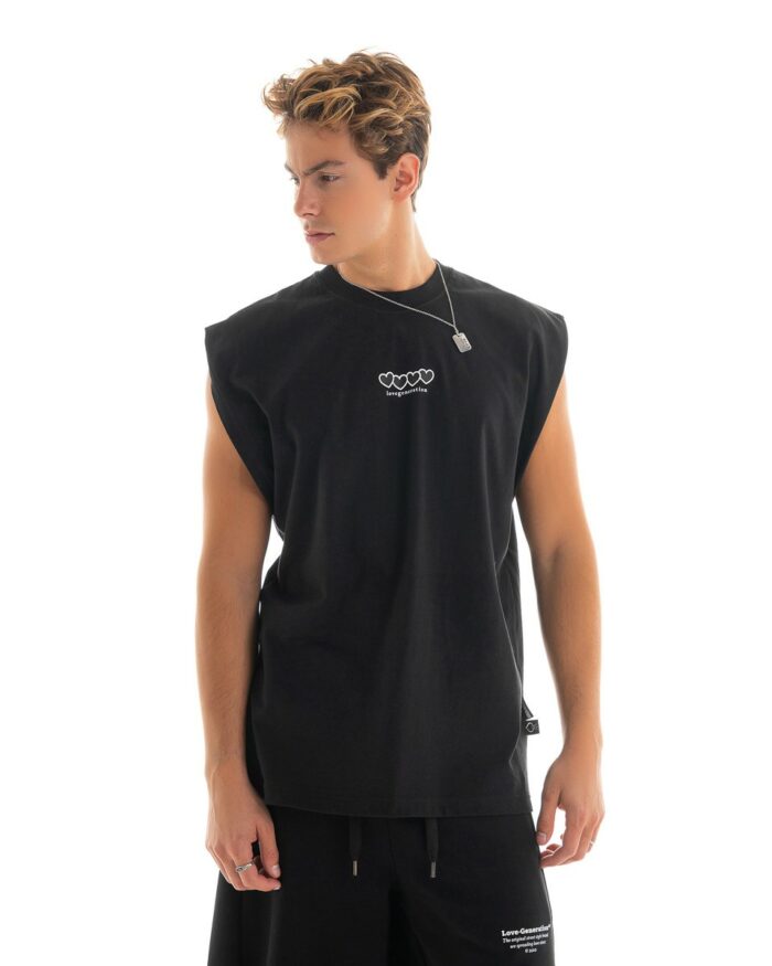 Oversized Vest V409 Black
