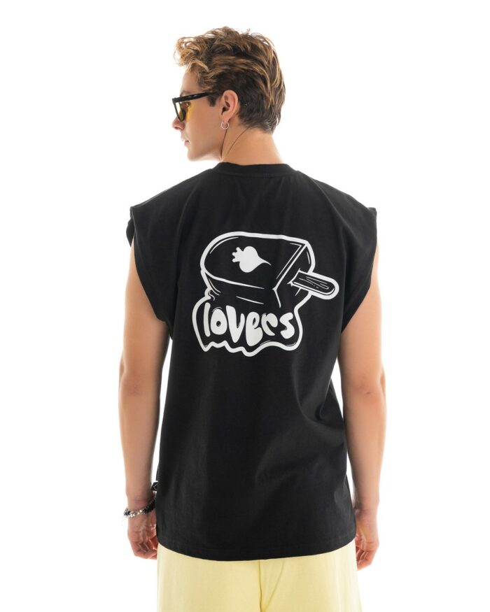Oversized Vest V416 Black