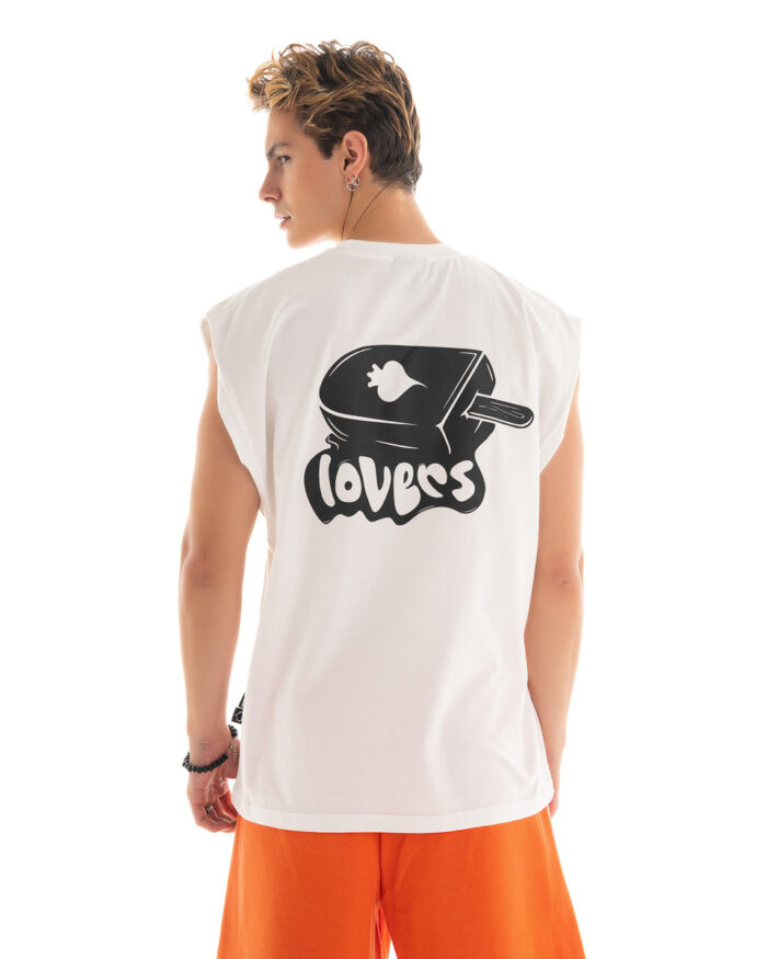 Oversized Vest V416 Off-White
