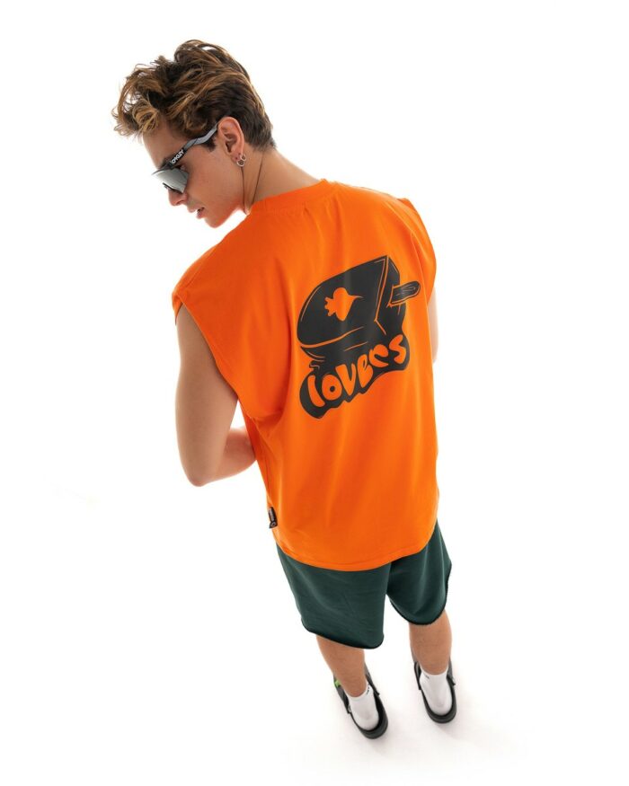 Oversized Vest V416 Orange