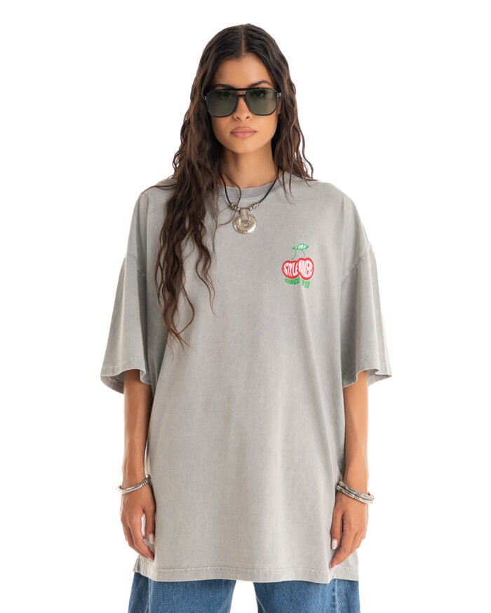 Boyfriend Oversized T-Shirt TDO391 Smoke Grey