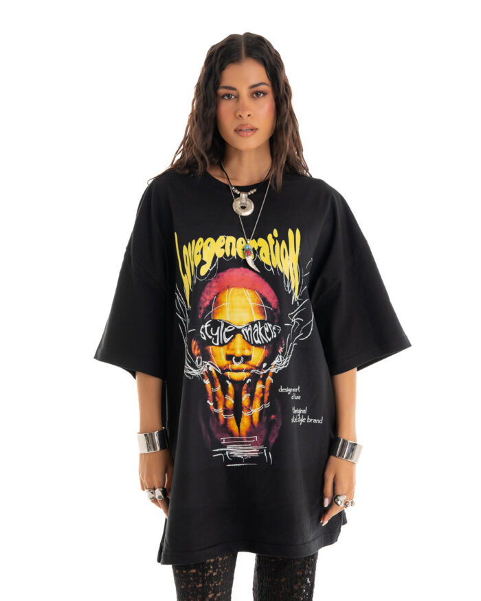 Boyfriend Oversized T-Shirt TLO420 Black