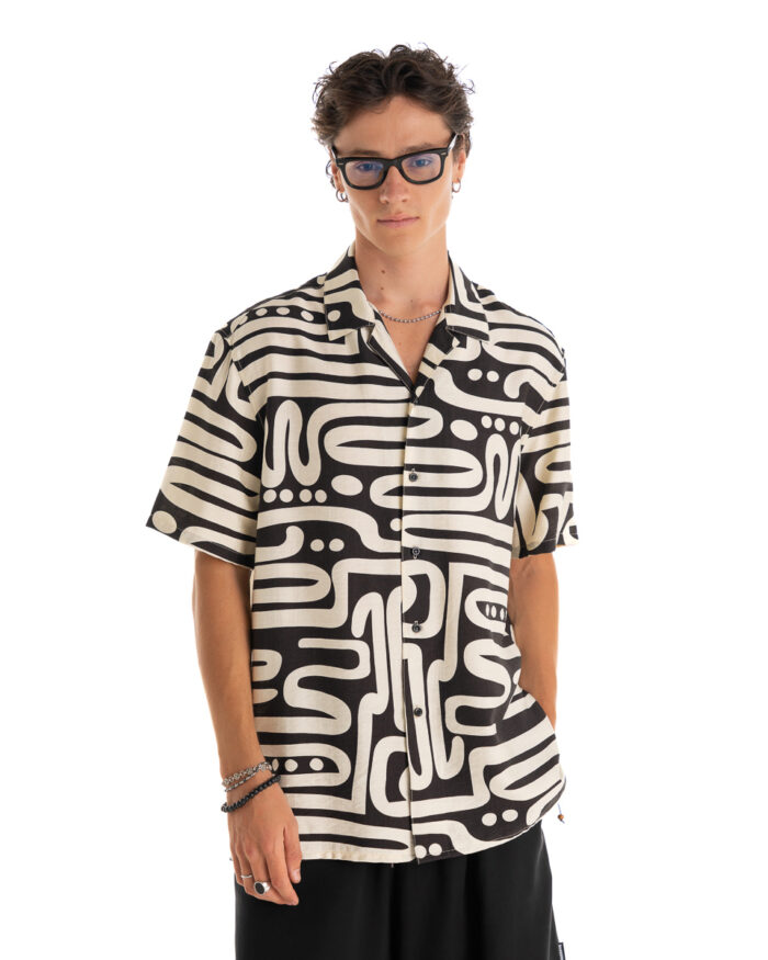 Oversized Shirt Pana Black - White