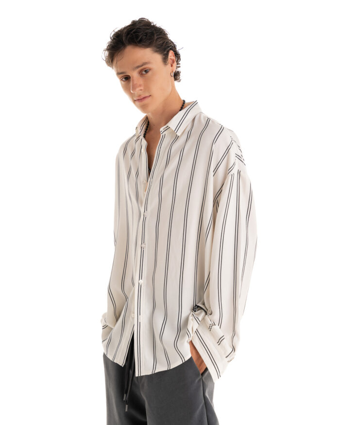 Oversized Shirt Striped White