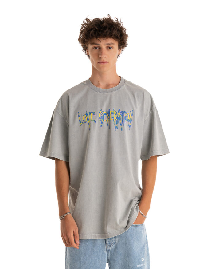 Oversized T-shirt TDO382 Smoke Grey
