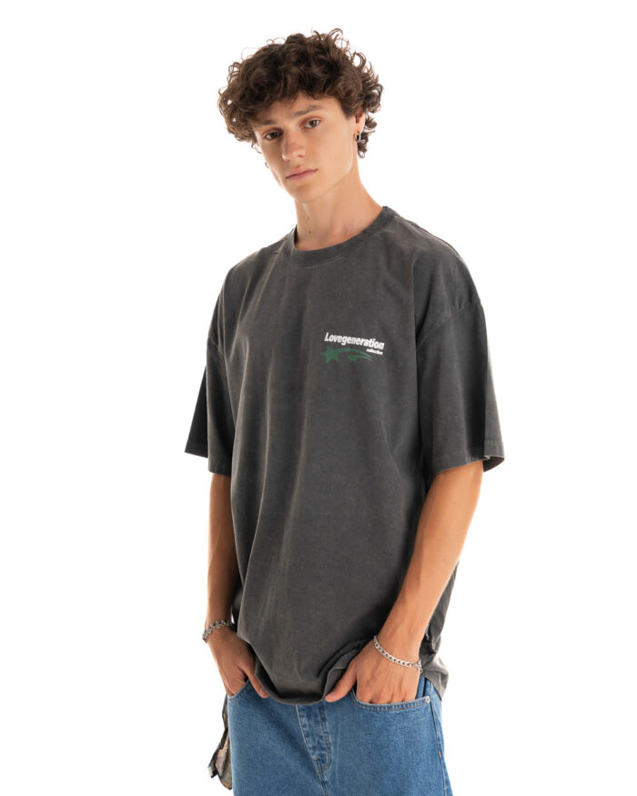 Oversized T-Shirt TDO413 Smoke Black