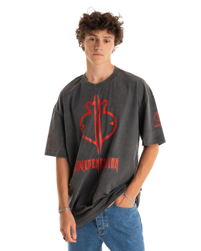 Oversized T-Shirt TDO417 Smoke Black