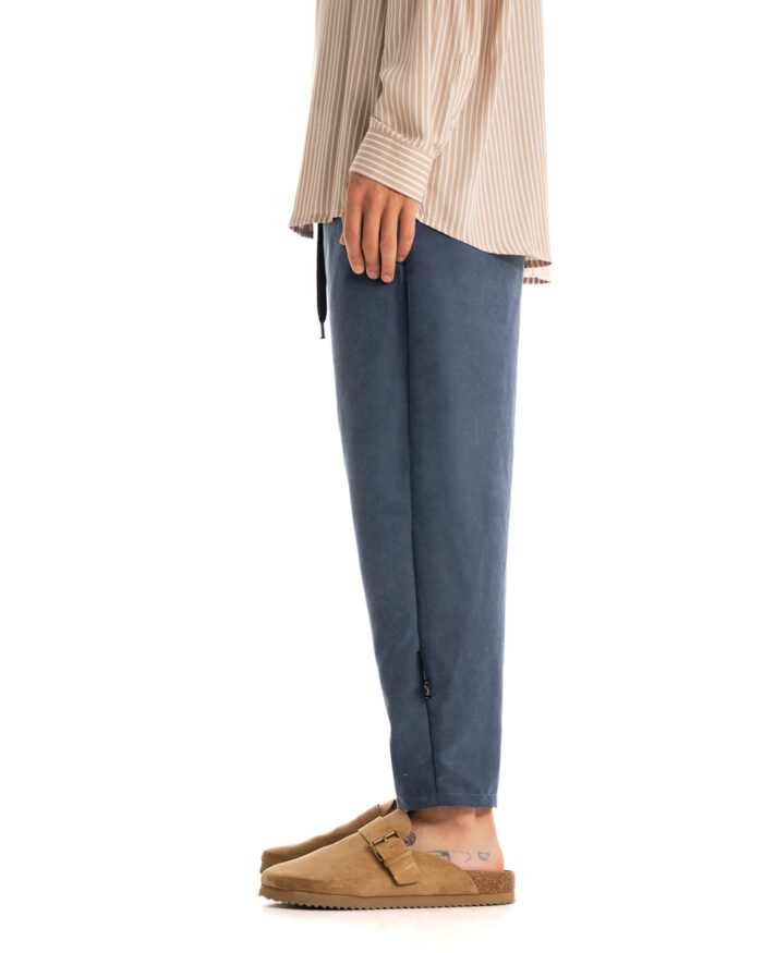 Παντελόνι Υφασμάτινο Cupro Crop Fit Navy