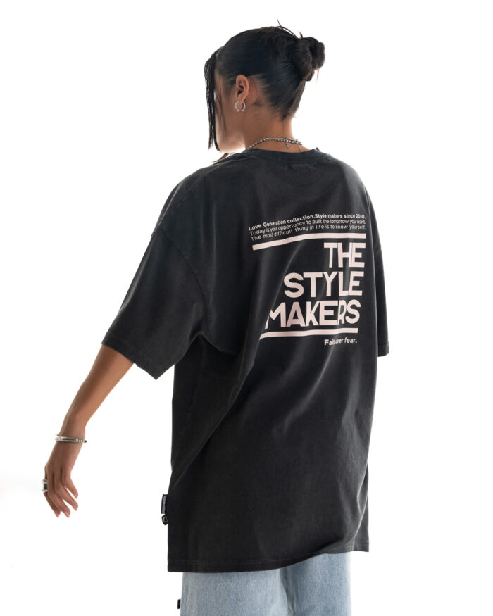 Boyfriend Oversized T-Shirt TDO275C Smoke Black