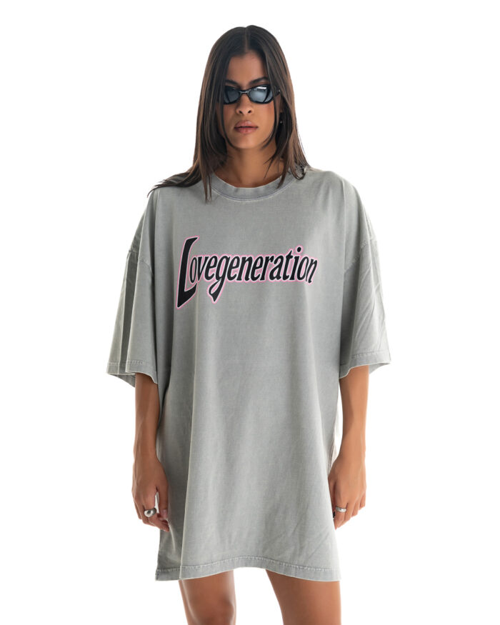 Boyfriend Oversized T-Shirt TDO417 Smoke Grey
