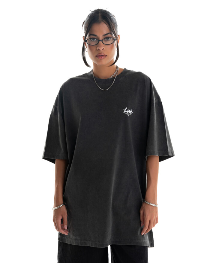 Boyfriend Oversized T-Shirt TDO435 Smoke Black