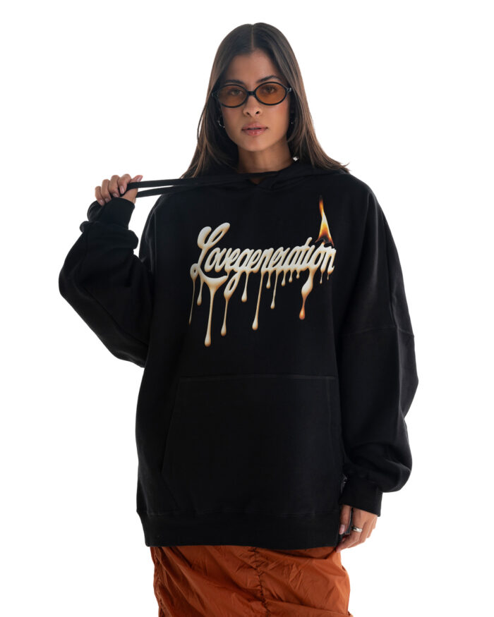 Boyfriend Super Oversized Hoodie HS429 Black