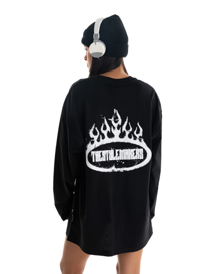 Long T-Shirt Boyfriend TLL436 Black