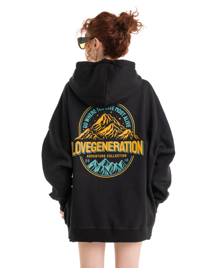 Boyfriend Super Oversized Hoodie HS443 Black