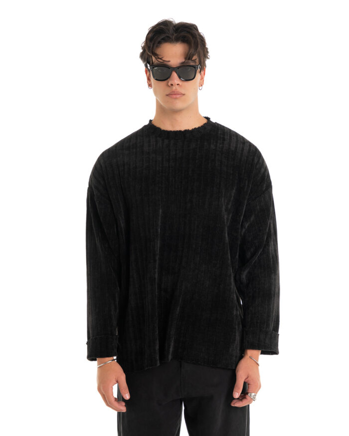 Stripped Knitted Black
