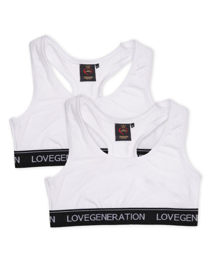 Σετ 2 Μπουστάκια Χωρίς Επένδυση - Cotton Modal Λευκό - Μαύρο