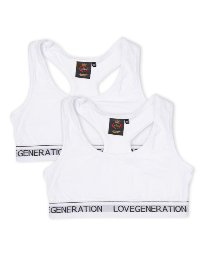 Σετ 2 Μπουστάκια Χωρίς Επένδυση - Cotton Modal Λευκό - Λευκό