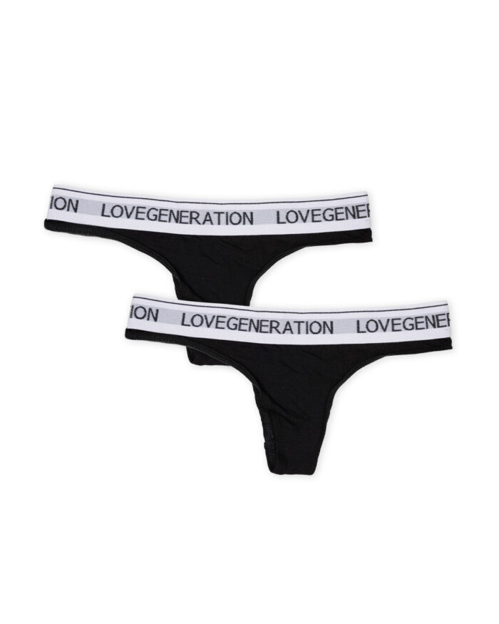 Σετ 2 Στρινγκ - Cotton Modal Μαύρο - Λευκό