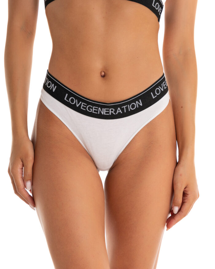 Στρινγκ - Cotton Modal Λευκό - Μαύρο