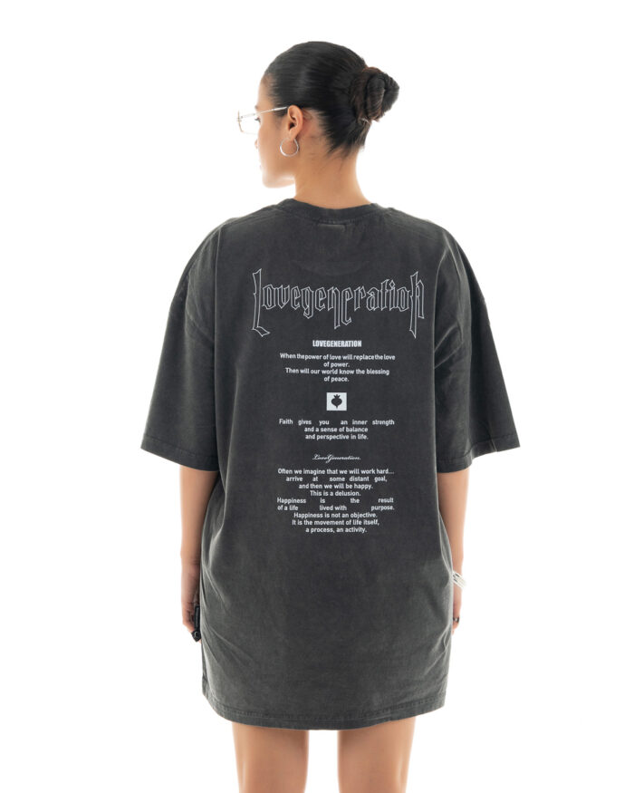 Boyfriend Oversized T-Shirt TDO449 Smoke Black
