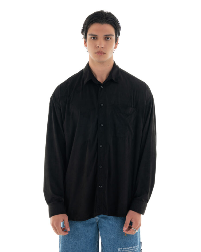 Oversized Shirt Black Peach