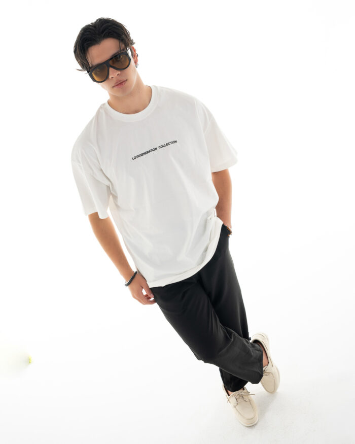 Oversized T-Shirt Embroidered TLO156 Off-White